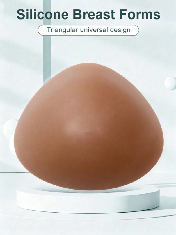 DUMMY - Prótesis de seno forma triangular cafe de silicona 350 Gramos